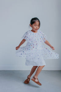 little girls white tulle party dress