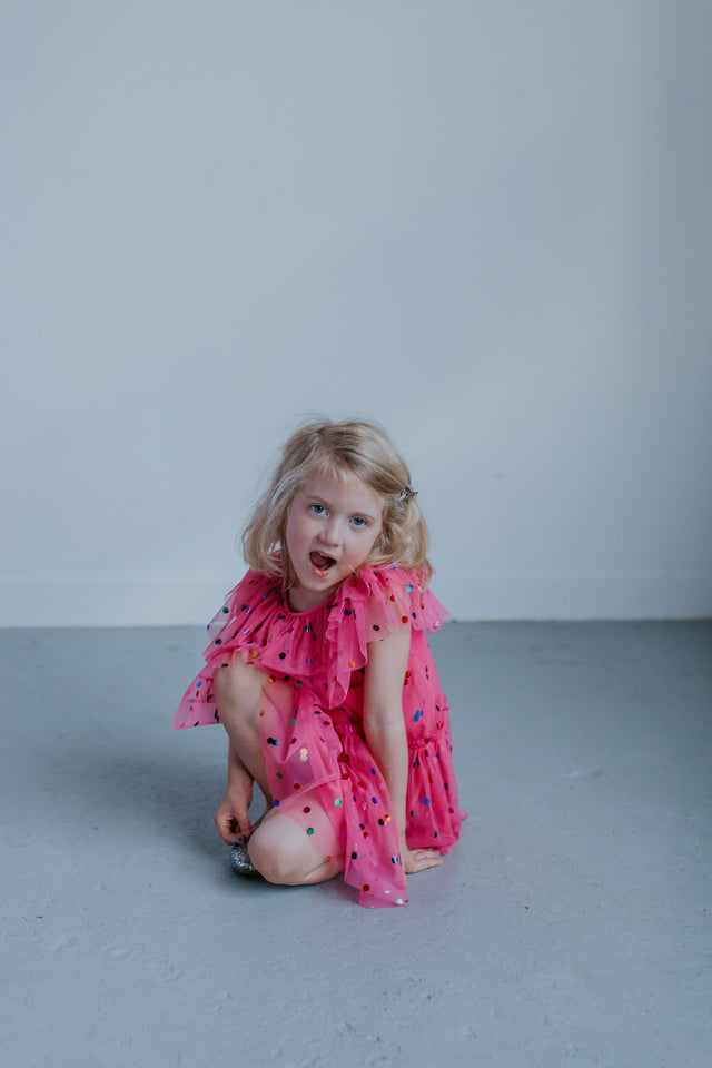 girls pink tulle dress