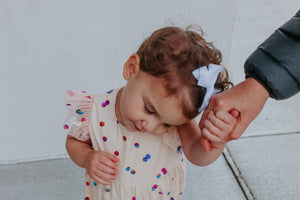 Infant Girl's Ivory Confetti Tulle Bubble Romper