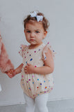 Infant Girl's Ivory Confetti Tulle Bubble Romper