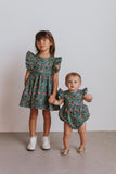 little girls floral matching boho dress and romper rifle paper