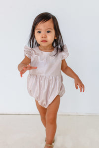 rose gold stripe romper