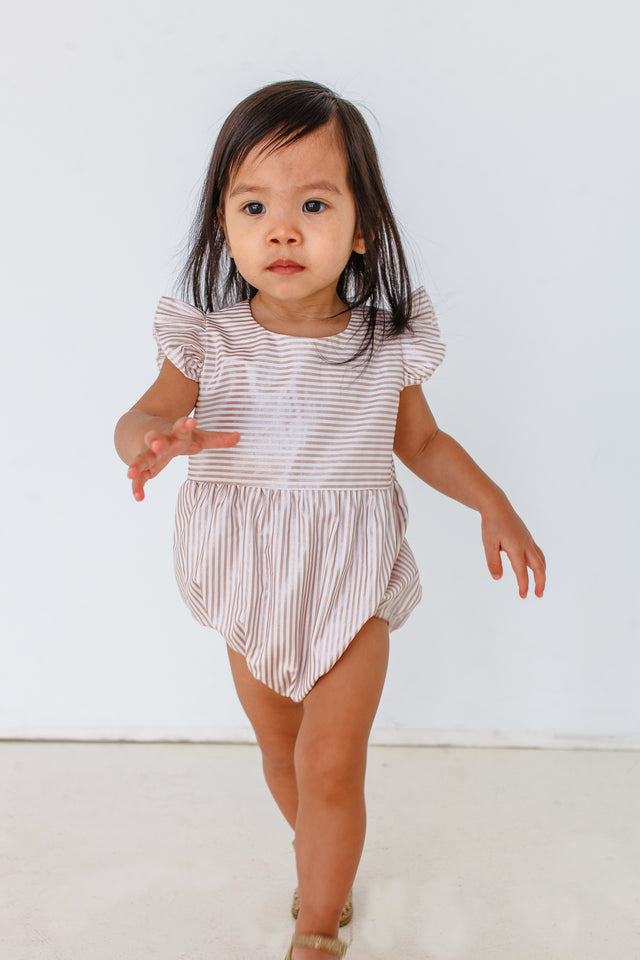 rose gold stripe romper