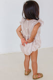 rose gold striped bubble romper