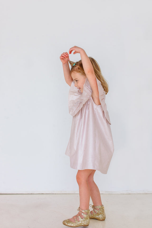 little girls rose gold party dress