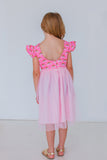 low back pink little girls dress
