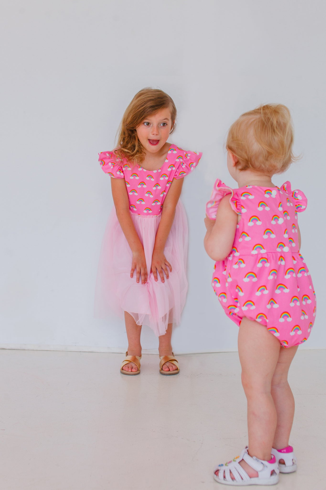 Kids little girls Arabella Daisy Tulle Dress - Baby Pink