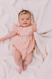 Infant Girl's Pink and Gold Star Rifle Paper Print Bubble Romper