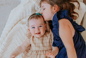 Little Girl's Navy Swiss Dot Ruffle Collar Cotton Shift Dress