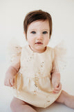 infant girls ivory tulle sparkly bubble romper