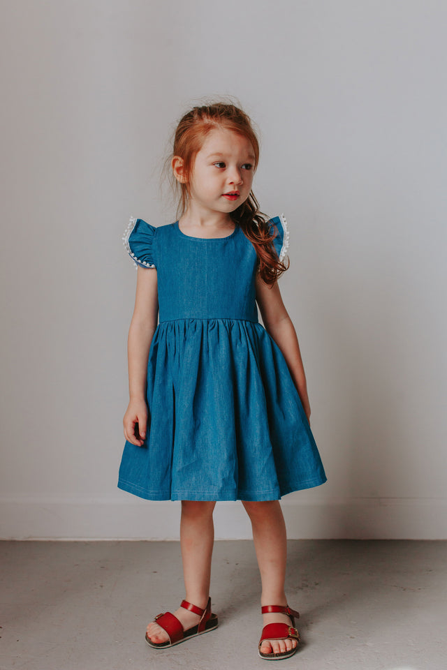 little girls chambray dress