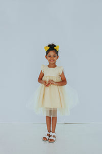 yellow flower girls dress