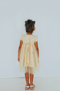 silk flower girl dress