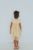 silk flower girl dress