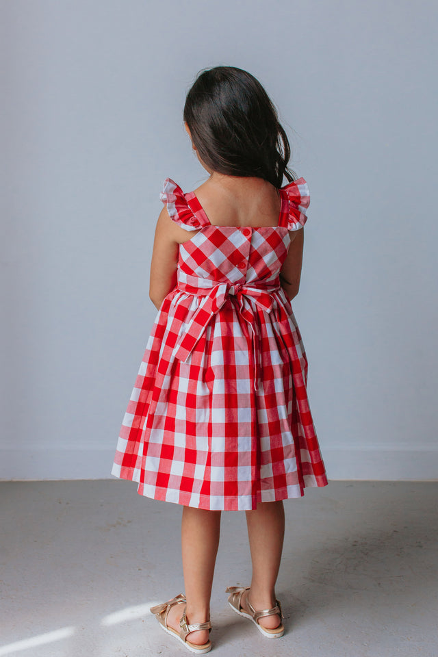little girls red plaid dress