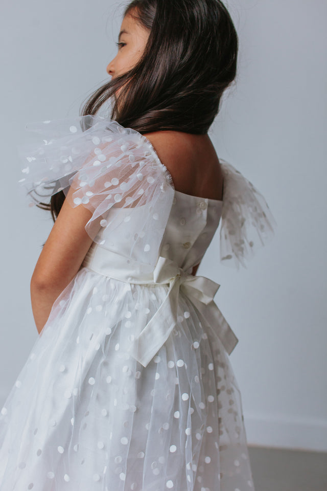 white tulle dress