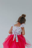 Victoria Pink Tulle Flutter Sleeve Unicorn Party Dress