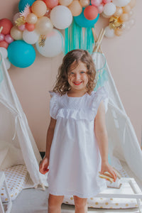 girls white cotton dress