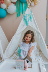 Girl's White Cotton Swiss Dot Ruffle Dress