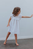 girls white cotton ruffle boho dress