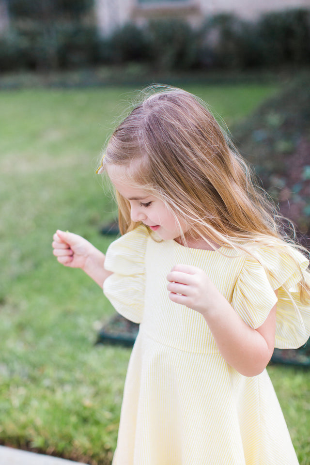 yellow ruffle dress