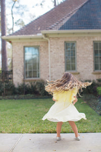girls yellow ruffle dress
