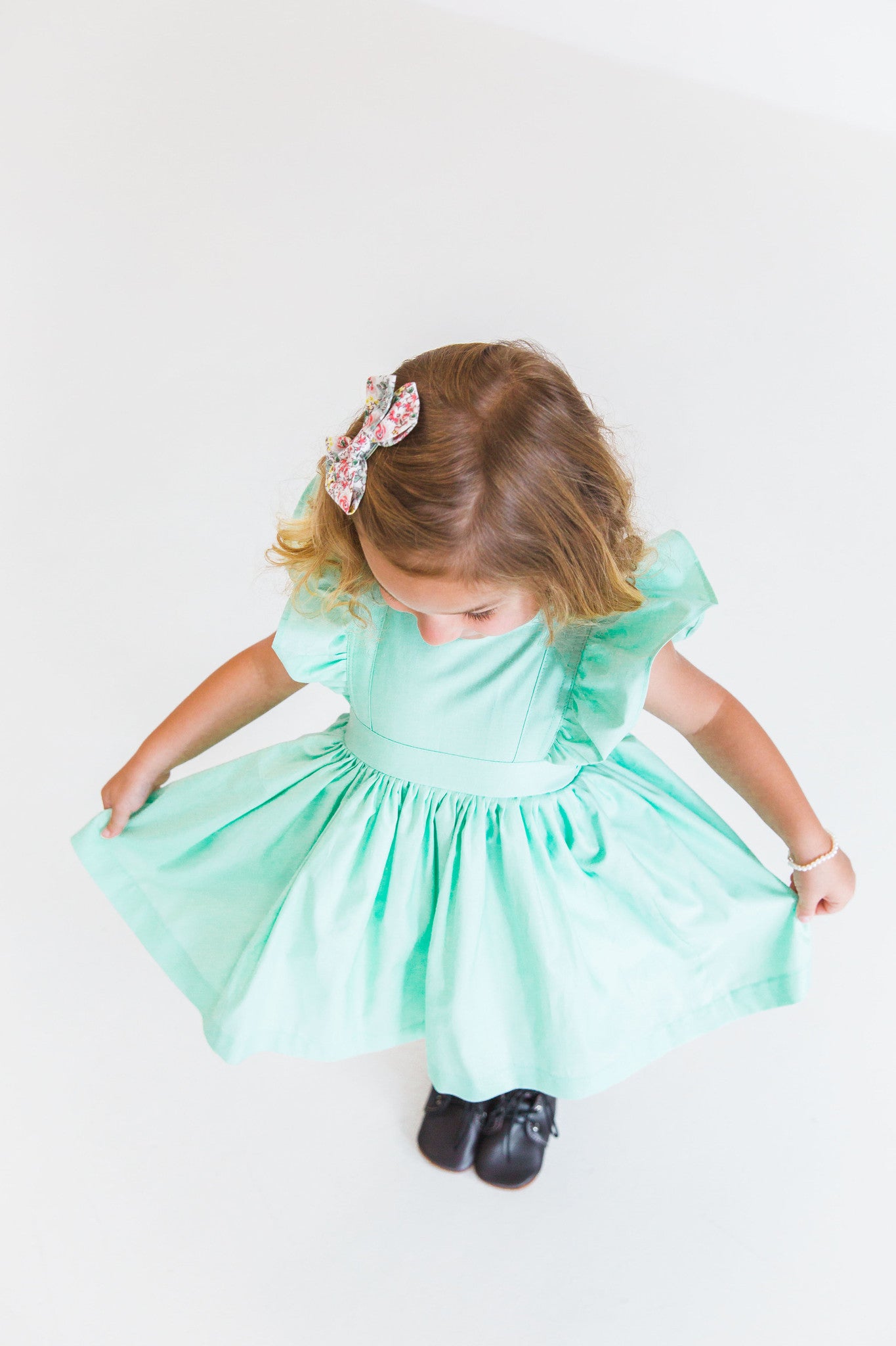 Little Girl s Mint Green Cotton Vintage Inspired Pinafore Dress cuteheads