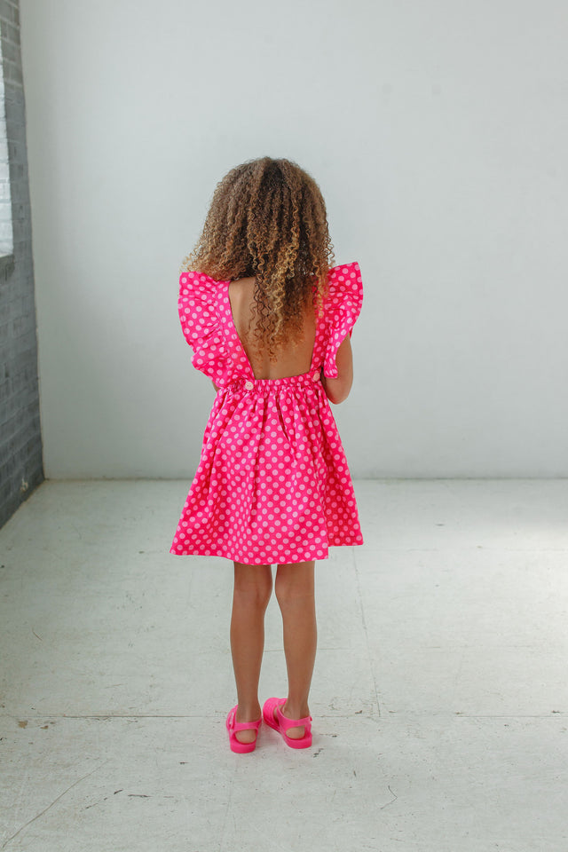 little girls dress with cool back