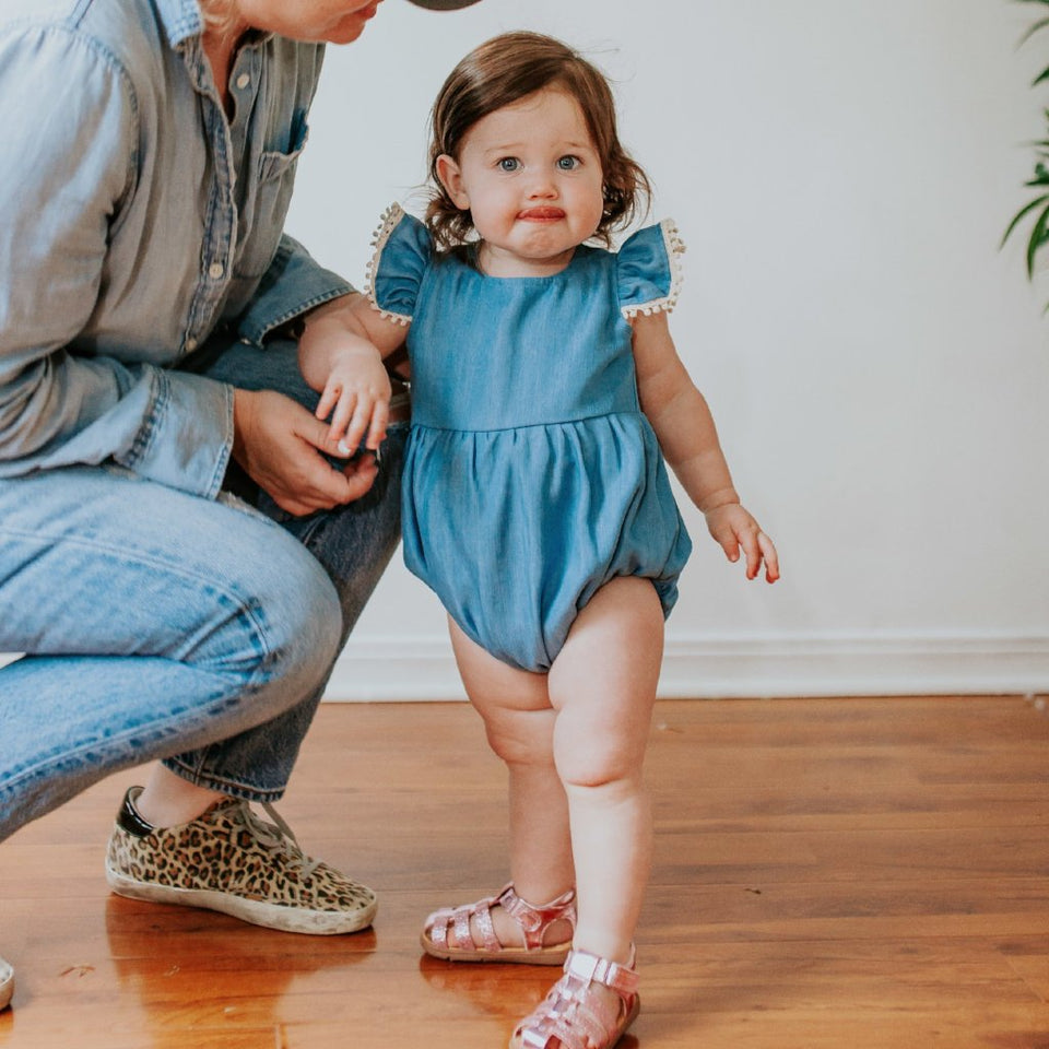 Baby denim romper sale