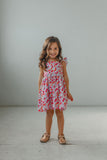 little girl's balloon print dress