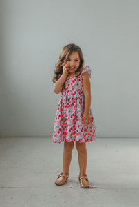 little girl's multicolor balloon themed dress