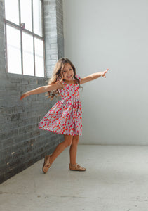 little girl's balloon party flutter sleeve dress