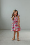 little girl's multicolor balloon themed dress