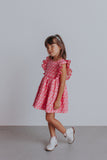 little girl's pink raindrop dress