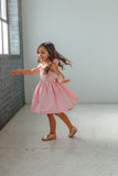 Little Girl's Pink Gingham Flutter Sleeve Dress