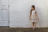 Little Girl's Ivory Soft Tulle Lace Sequined Stars Dress