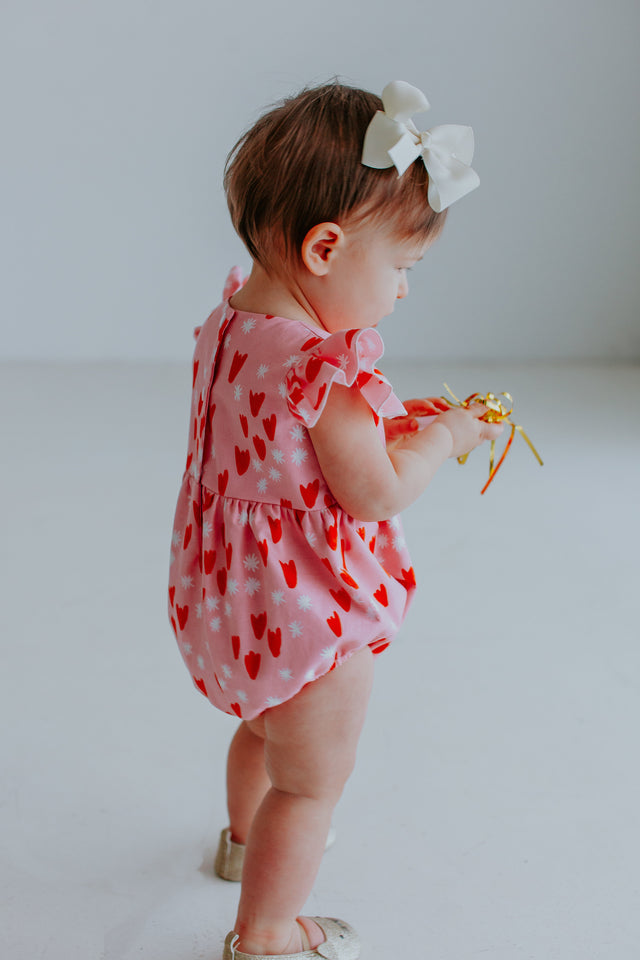 pink baby romper hearts