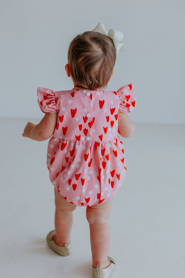 valentine's day bubble romper