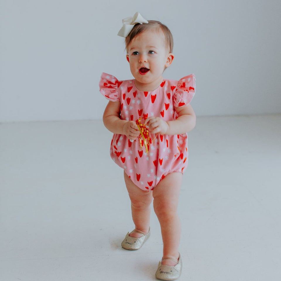 pink hearts romper