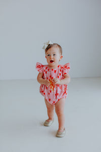 red white pink bubble romper