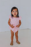 pink confetti romper
