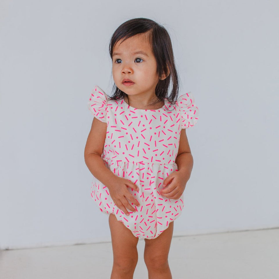 confetti print romper