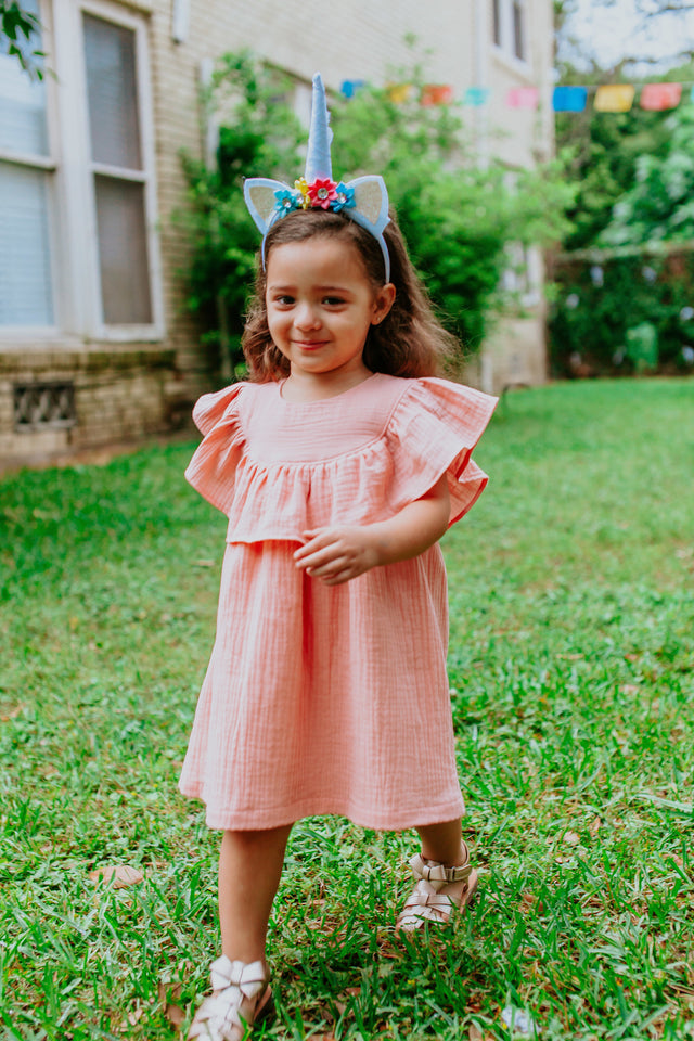 Peach romper dress clearance