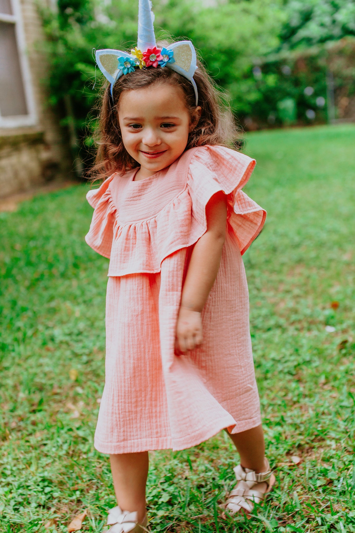 Peach infant dress sales