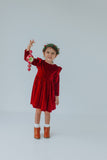 little girl's red velvet holiday dress