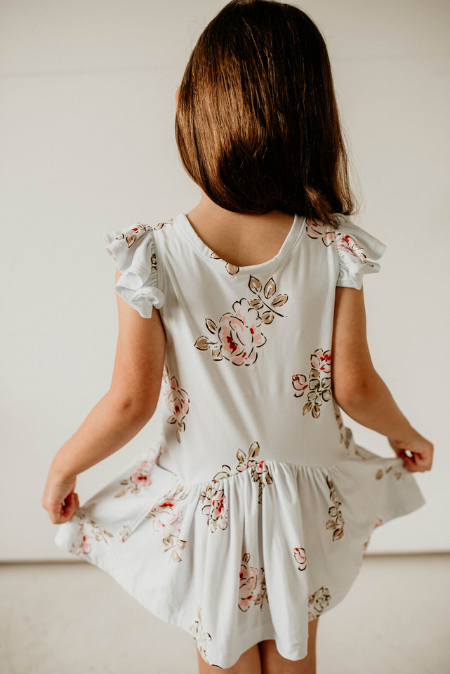 lightweight floral jersey dress