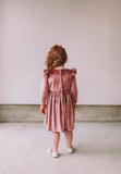 little girls pink velvet christmas dress