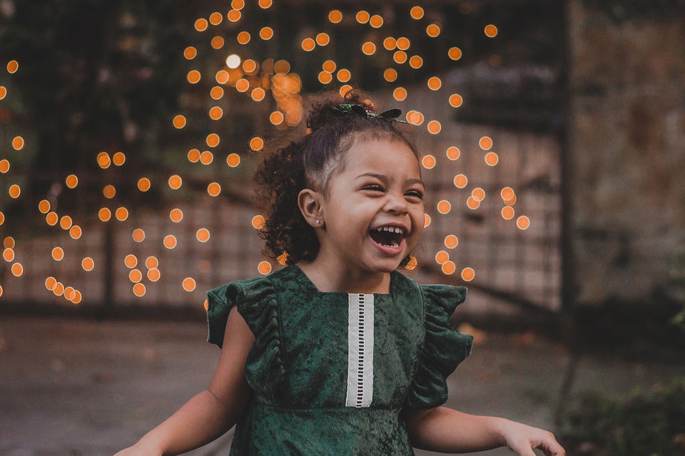 Girl's Green Crushed Velvet Christmas Dress