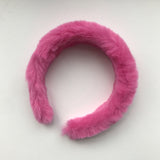 Little Girl's Cozy Faux Fur Fuzzy Fluffy Headband One Size in pink