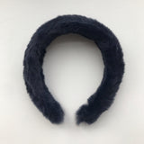 Little Girl's Cozy Faux Fur Fuzzy Fluffy Headband One Size in Navy